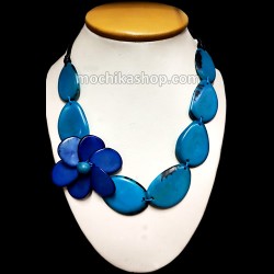 12 Tagua Necklaces Flower Design Handcrafted of assorted color Flat Seeds