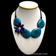 12 Pretty Choker Necklaces Handmade Tagua Flat & Sunflower Seeds - Tribal Design