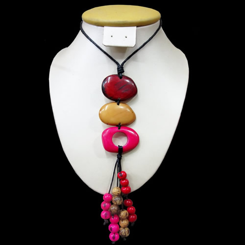 12 Beautiful Wholesale Peruvian Tagua Necklaces with Acai Seeds