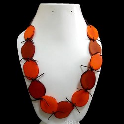 Lot 24 Chokers Necklaces Handmade Tagua Nut Flat Seed Beads