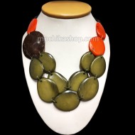 12 Tagua Necklaces Handcrafted with Flat Seeds & Coconut Peel
