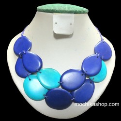 12 Pretty Wholesale Necklaces Handcrafted Tagua Flat Seeds - Tribal Design