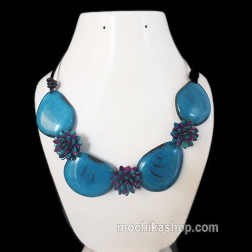 06 Wholesale Pretty Necklaces Handmade of Tagua Flat Seeds & Melon Seeds