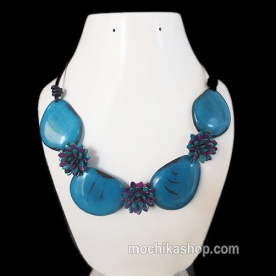 06 Wholesale Pretty Necklaces Handmade of Tagua Flat Seeds & Melon Seeds