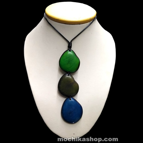 06 Beautiful Wholesale Peruvian Tagua Flat Necklaces 3 Pieces - Inca Design