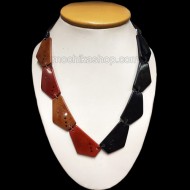 12 Necklaces Handcrafted Tagua Flat Seed, Assorted Designs