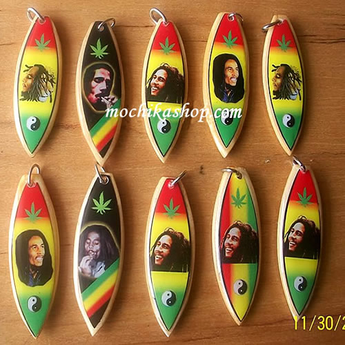 Lot 50 Rasta Surfboard Pendants Necklaces handmade Acrylic