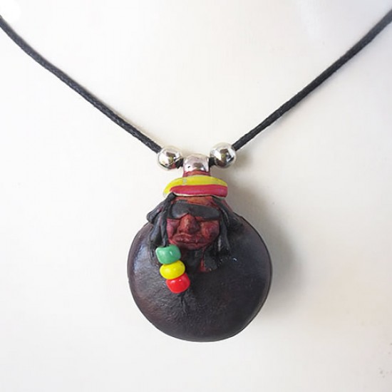 06 Pretty Peruvian Amulet Pendants hadmade Deer's Eye Seed Beads