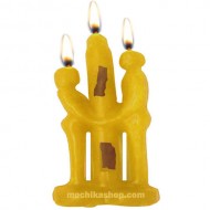 Yellow Color Couple Candle for  Good Luck Spell , Pack x 12 Units