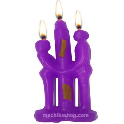 Couple Candle Purple Color for Happiness and Justice - Pack x 12 Units