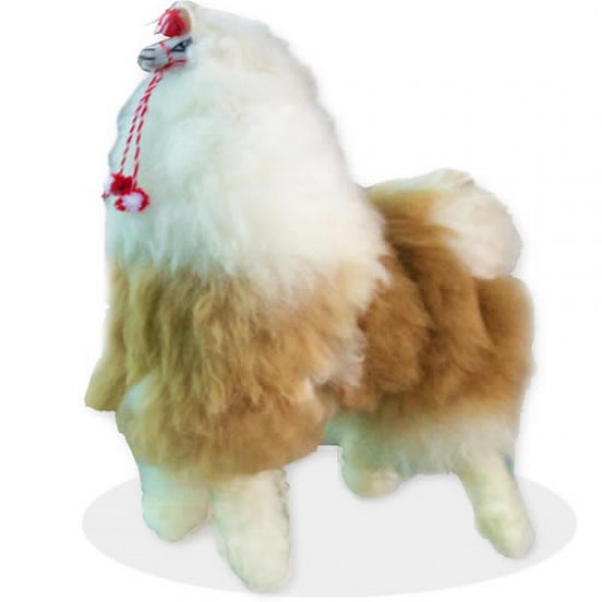 04 Nice Doll Llama Handmade  Soft Fur Wool Natural Color
