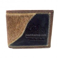 01 Gorgeous Wallet Handmade Leather, MACHU PICCHU Carved Image