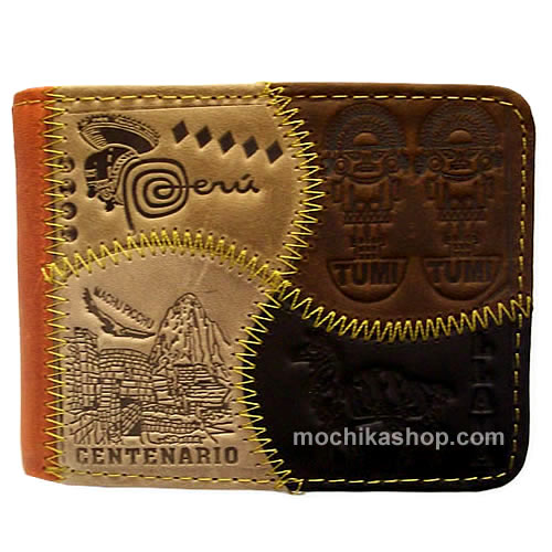 Nice Wallet Handmade Leather ASSORTED ANDEAN Carved Images