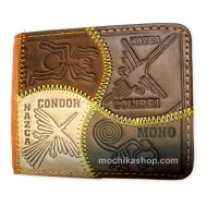 Gorgeous Wallet Handmade Leather, NAZCA CULTURE Carved Images