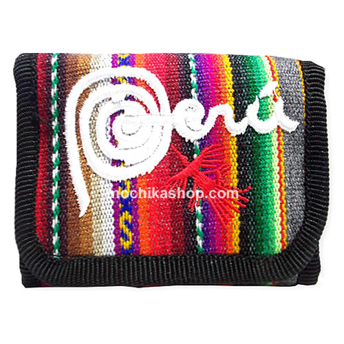 04 Beautiful Aguayo Fabric Blanket Wallet "Marca Peru" Brand Logo, Assorted Colors
