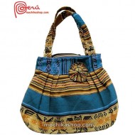 06 Amazing Aguayo Blanket Handbag handmade, Mixed Colors