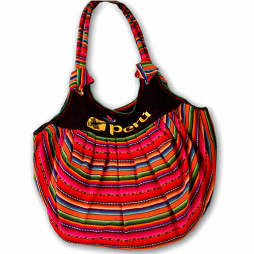 01 Pretty Aguayo Fabric Blanket Ethnic Handbag Handmade, Assorted Color