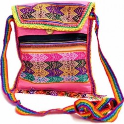 12 Beautiful Aguayo Fabric Crossbody "Chasqui" Handbag, Mixed Colors 