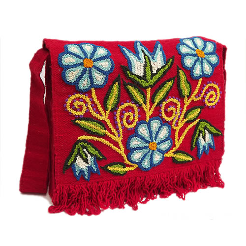 04 Pretty Ayacucho Embroidered Shoulder Bags, Floral Design