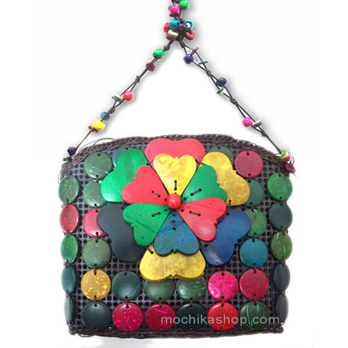 01 Nice Colorful Coconut Shell Beaded Handmade Handbag