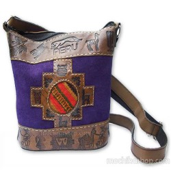 04 Beautiful Leather & Cusco Blanket Crossbody Shoulder Bag
