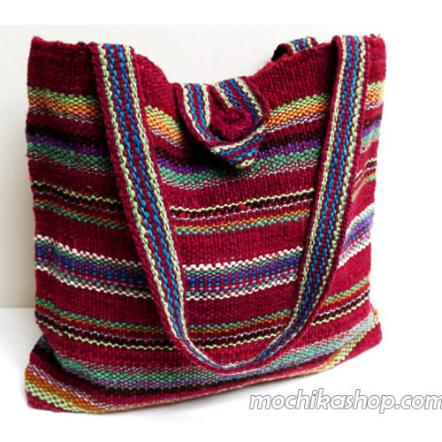 04 Nice Handbag Handwoven of Sheep Wool, Assorted Boho Colors