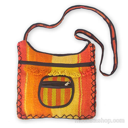 01 Pretty Sheep Wool Handwoven Crossbody Handbag, "Chasqui" Design