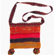 06 Gorgeous Sheep Wool Handwoven Crossbody Handbag, Mixed Colors