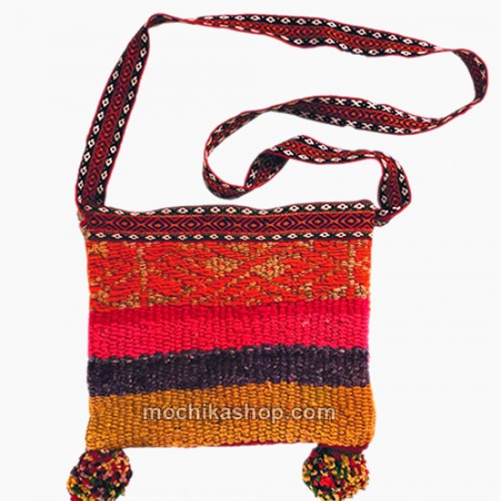 06 Gorgeous Sheep Wool Handwoven Crossbody Handbag, Mixed Colors