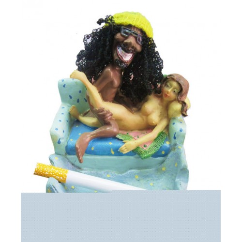  Erotic Ashtray Rasta Couple in Love Figurine Handcrafted of Resin