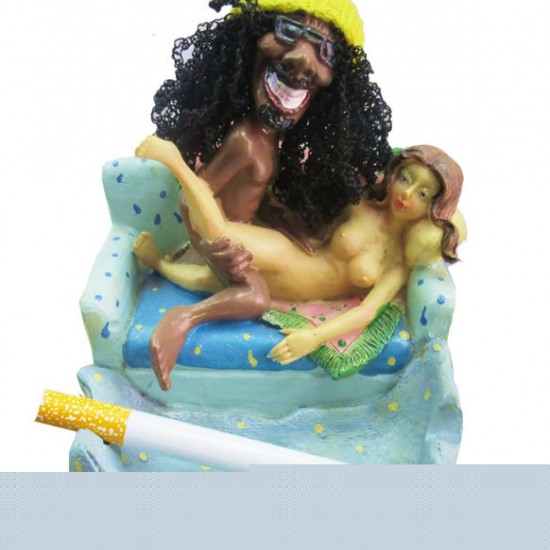  Erotic Ashtray Rasta Couple in Love Figurine Handcrafted of Resin