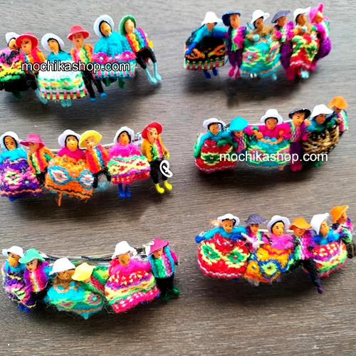 Lot 24 Gorgeous Worry Doll Hair Clip Barrette, Assorted Andean "Cholitos" Figure