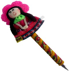 12 Amazing Andean Cholita Doll Pen handmade, Mixed Colors