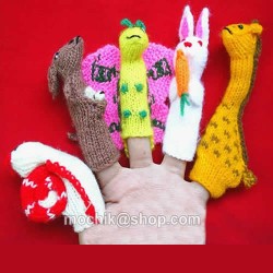 24 Amazing Finger Puppets Wool Assorted Zoo Animals Design