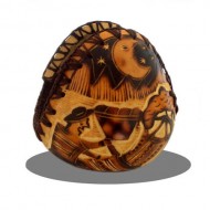 08 Peruvian Carved Gourd Napkin Holder, Assorted Design