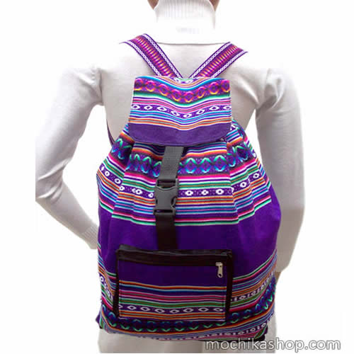 12 Precious Aguayo Blanket Backpacks Handmade, Assorted Boho Color