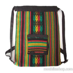 04 Pretty Andean Aguayo Fabric Backpack, Rasta Color