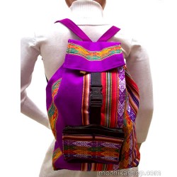 Lot 12 Beautiful Aguayo Tribal Manta Backpacks Handmade, Assorted Colors