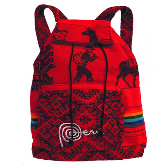 04 Nice Andean Aguayo Fabric  Manta Backpacks Handmade, Assorted Andean Colors 