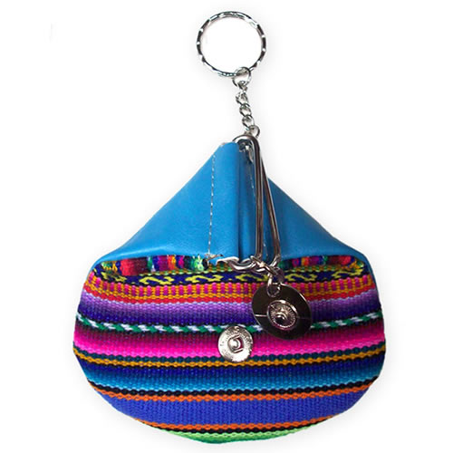 04 Coin Purses Handmade of Aguayo Blanket with Hoop for Keys