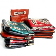 12 Beautiful Leather Squeeze Coin Pouch, Assorted Andean Images