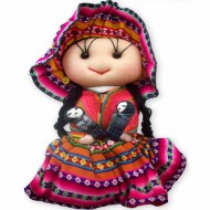 04 Nice Big Andean Dolls Handmade of Cuzco Colorful Fabric