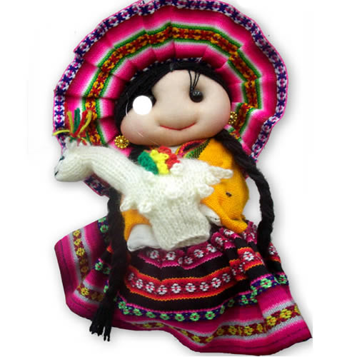 Lot 24 Gorgeous Andean Dolls Handmade of Cusco Fabric