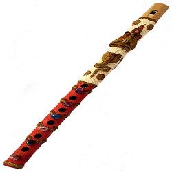 12 Pretty Bamboo Flute Handmade, Assorted Inca Tribal Images