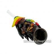 06 Bob Marley Smoking Pipe Rasta Image Handmade Duropox-Small Size