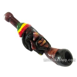 06 Rasta Smoking Pipes Handcrafted Duropox Bob Marley Image-Small Size