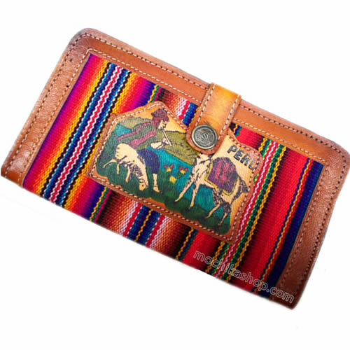 06  Bifold Wallet for Women handmade Aguayo Fabric & Imitation Leather