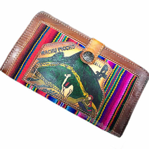 03 Pretty Bifold Wallet for Women handmade Aguayo Fabric & Leather