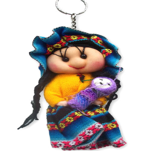 Lot 24 Peruvian Amazing Dolls Keychain Handcrafted Cusco Fabric