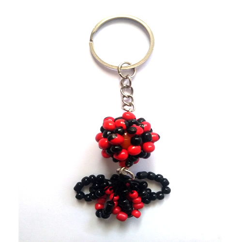 12 Pretty Keychains Handmade Huayruro Baby Seeds Beads